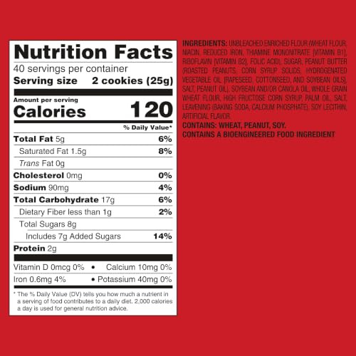 Nutter Butter Peanut Butter Sandwich Cookies King Size 10 Snack Packs