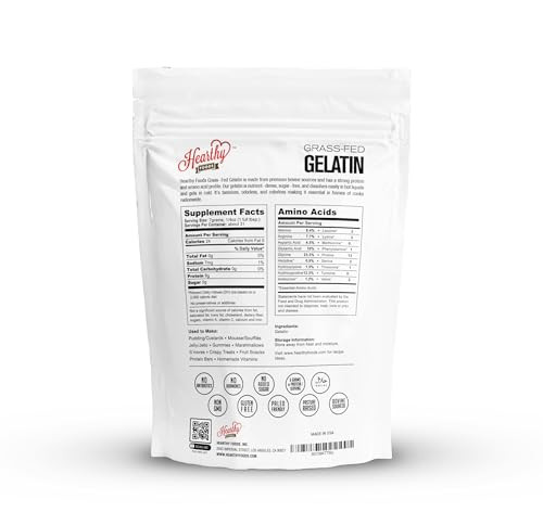 Hearthy Foods Beef Gelatin Powder Unflavored Gelatin Powder For Women And Men Keto And Paleo Friendly Pure Protein Type 1 And 3 Grass Fed