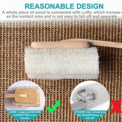 Natural Exfoliating Loofah Luffa Loofa Bath Brush On A Stick With Long Wooden Handle Back Brush For Men And Women Shower Sponge Body Back