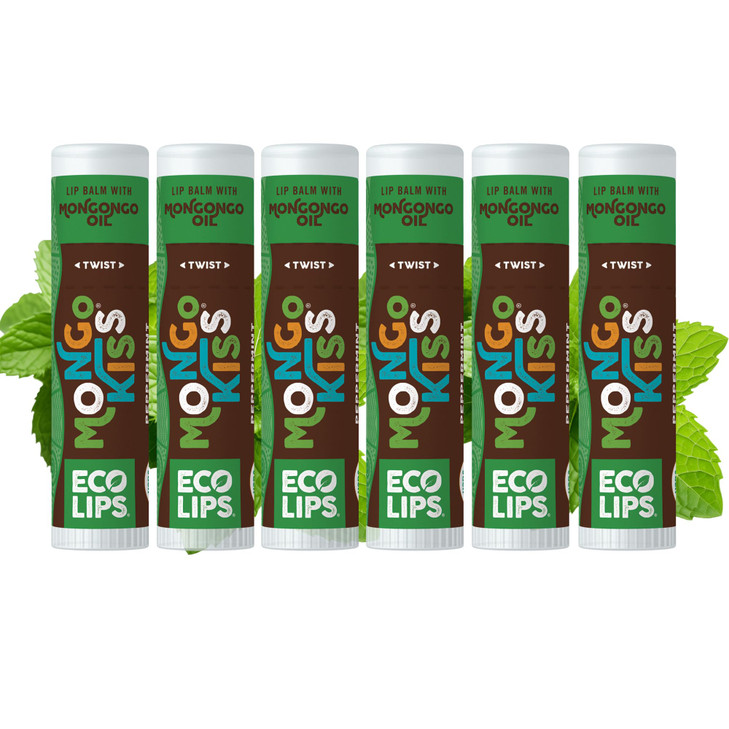 Eco Lips Mongo Kiss Usda Organic Lip Balm Peppermint 6 Pack