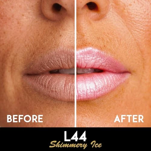 L Paige Shimmery Ice Lipstick Frosted Pink Shimmer Lip Color Aloe Vera Moisturizing Formula Long Lasting Cool Toned Iridescent Finish Shade