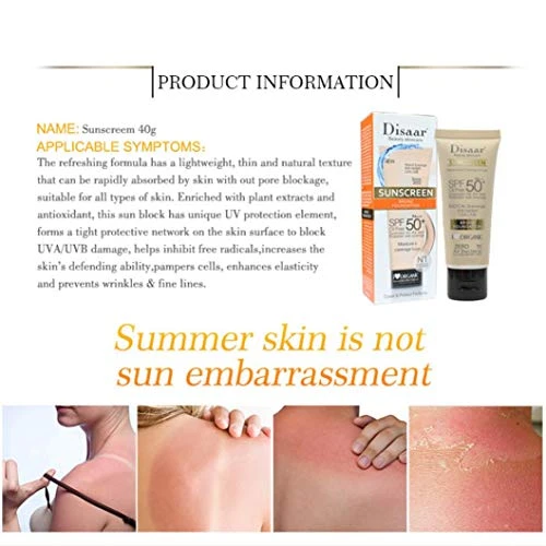 Disaar Beauty Sunscreen Spf 50 Pa Plus Plus Plus Spf 50 Plus Foundation Face Cream Body Skin Protection Anti Aging Oil Control Moisturizing