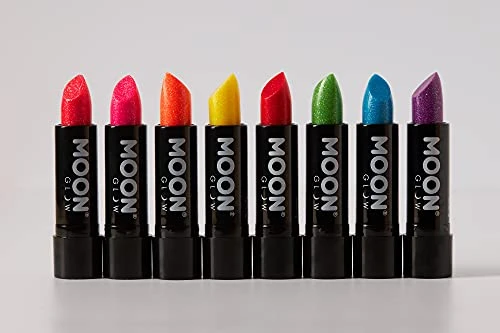 Moon Glow 5G Neon Uv Glitter Lipstick Hot Pink Glows Brightly Under Blacklights