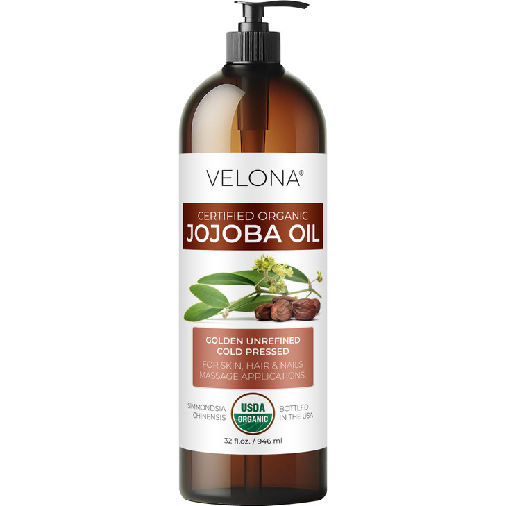 Velona Usda Organic Jojoba Oil 32 Fl Oz Cold Pressed With Pump