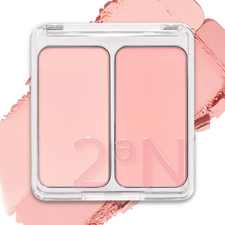 2An Dual Color Face Blusher 0.16Oz X 2 Buildable And Blendable Cheek Color Powder Blush Korean Beauty 02 Love Rosy 1.5 Oz