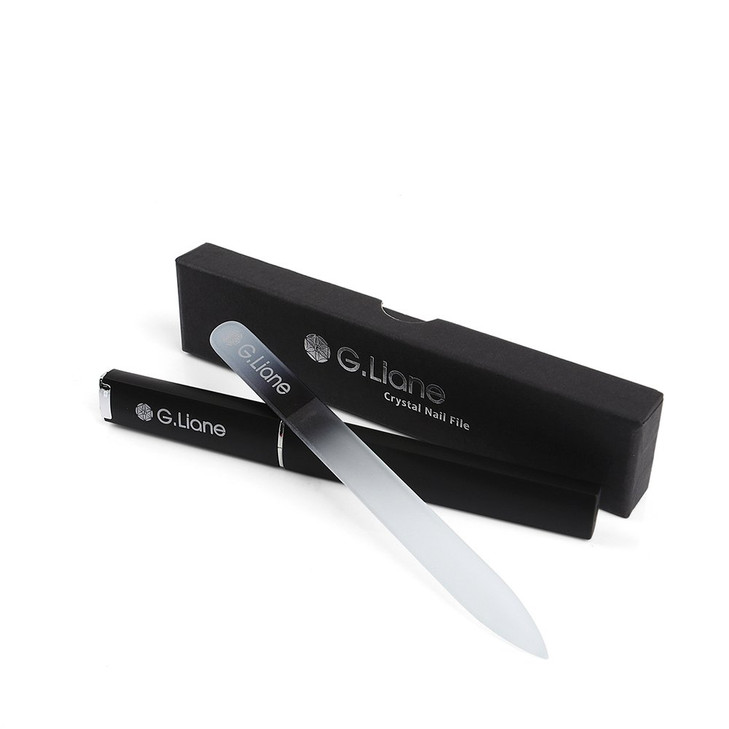 G.Liane Crystal Nail File Professional Double Sided Glass Fingernail Files With Case Manicure For Natural Acrylic Gels Nails Manicure Tools