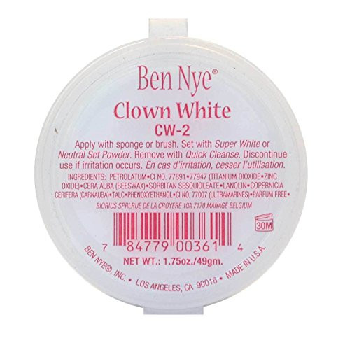 Ben Nye Clown White Makeup, 1.75oz./49gm.