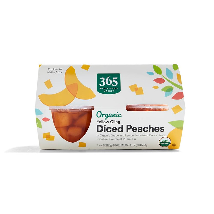 365 By Whole Foods Market Organic Diced Peaches 16 Ounce