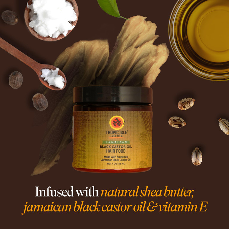 All Natural Black Castor Oil Hair Food | moisturize, thicken, strengthen & increase hair growth | Traditional Handmade Jamaican Black Castor Oil | St