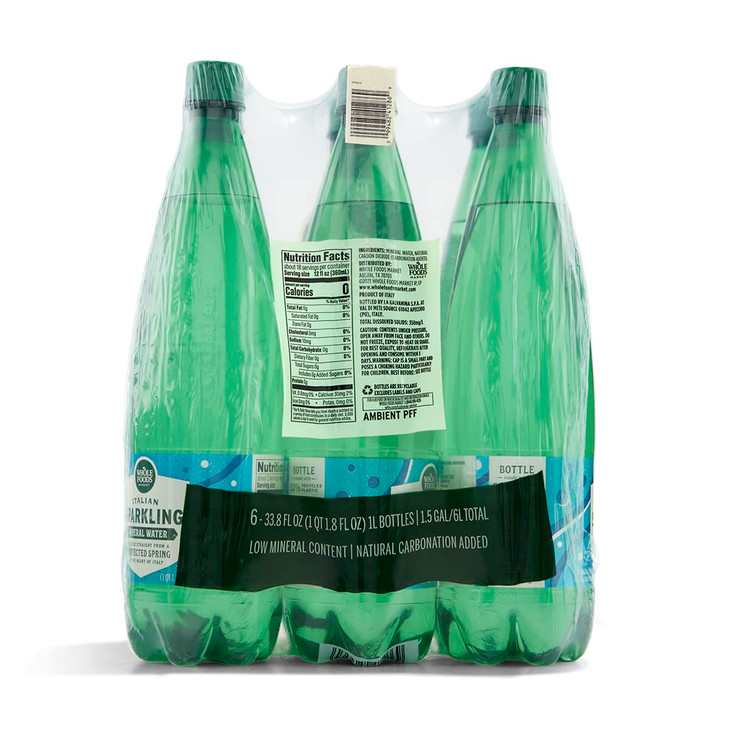 Whole Foods Market Italian Sparkling Mineral Water 6 Pack 33.8 Fl Oz
