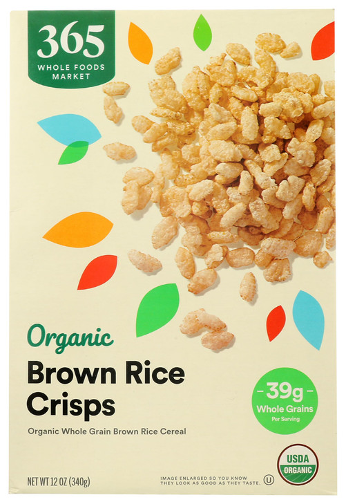 365 By Whole Foods Market Organic Brown Rice Crisps Cereal 12 Ounce