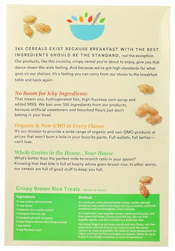 365 By Whole Foods Market Organic Brown Rice Crisps Cereal 12 Ounce