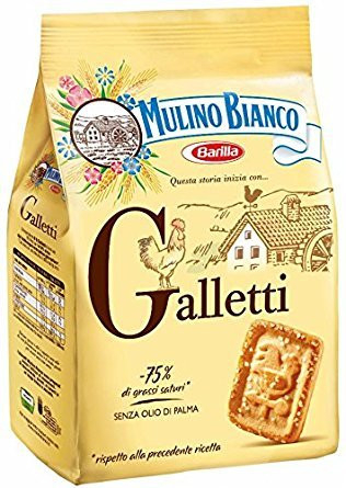 Mulino Bianco Galletti Shortbread With Sugar Granules 12.3 Oz 350G Pack Of 4 Italian Import