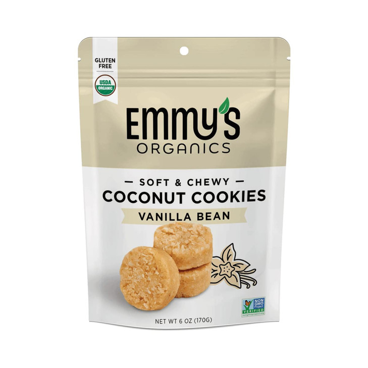 Emmy S Organics Coconut Cookies Pack Of 4 Vanilla Bean Gluten Free Organic Vegan Paleo Friendly
