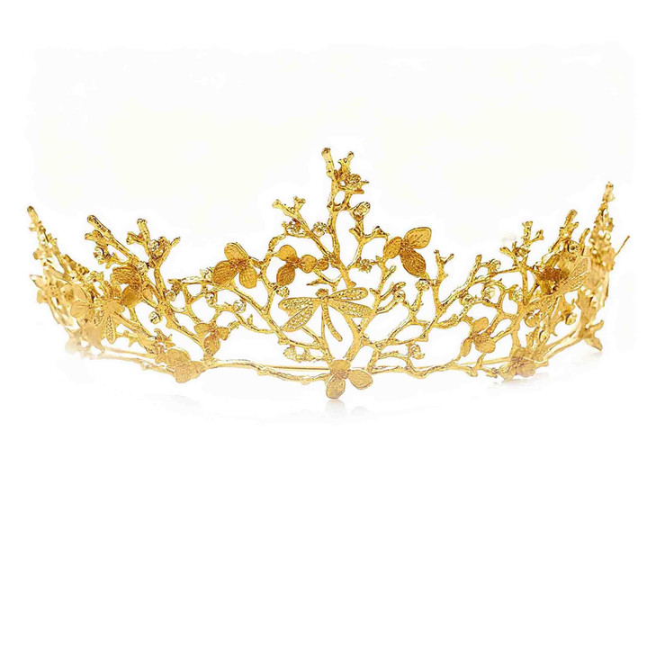 Yean Gold Crown Tiara Fairy Queen Crowns Greek Goddess Headpiece For Women Gold