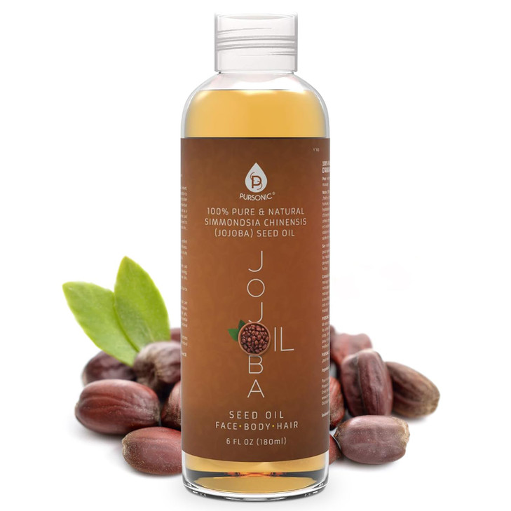 Pursonic 100 Percent Cold Pressed Pure Golden Jojoba Oil For Dry Skin Or Damaged Hair Natural And Unrefined Moisturizes And Revitalizes Skin