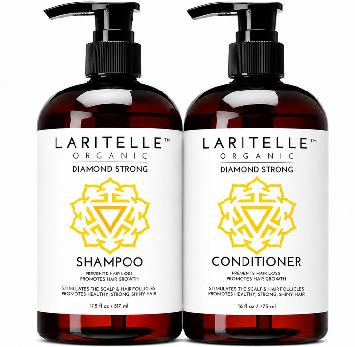 Laritelle Organic Shampoo 17 Oz Plus Conditioner 16 Oz Prevents Hair Loss Promotes Hair Growth Argan Oil Rosemary Ginger And Cedarwood No