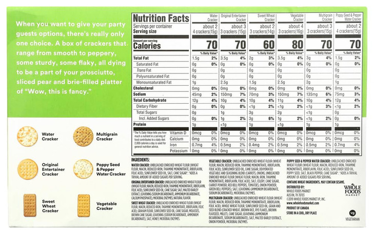 365 By Whole Foods Market Assorted Entertaining Crackers 8.8 Ounce