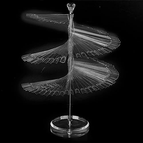 Yimart 120 Sticks Nail Art Color Chart Display Stand Spiral False Nails Display Shelf Practice Tools For Solon Nails Polish Gel Show Clear