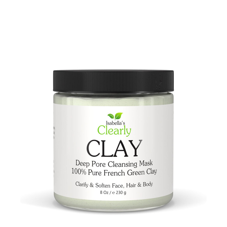 Clearly Clay Deep Pore Cleansing Skin Softening Facial Mask 100 Percent Pure French Green Clay Powder For Acne Blackheads Dry Skin Oily Skin