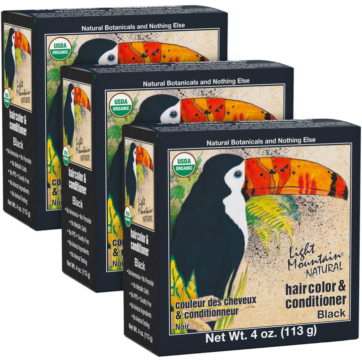 Light Mountain Henna Hair Color And Conditioner Black Hair Dye For Men Women Organic Henna Leaf Powder And Botanicals Chemical Free Semi