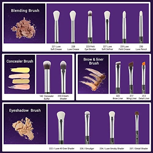 Jessup Eye Makeup Brushes Set Professional For Eyeshadow Eyeliner Brow T177