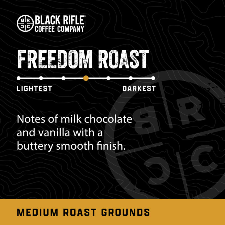 Black Rifle Coffee Medium Roast Ground Coffee Freedom Roast 12 Oz