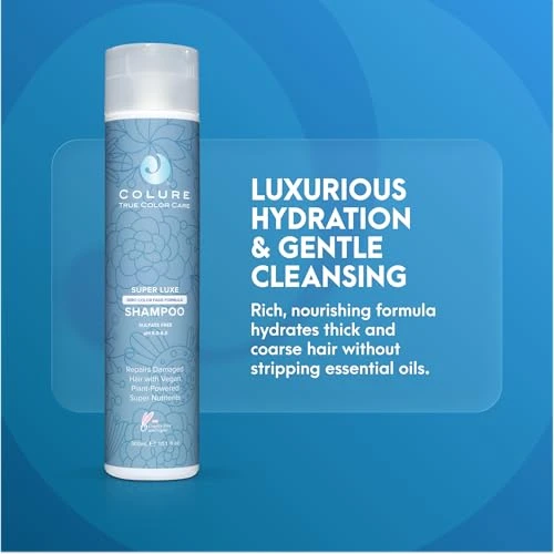 Colure Super Luxe Shampoo 10 Oz Ultra Moisturizing Sulfate Free Cleanser For Thick Coarse Curly Hair Anti Frizz