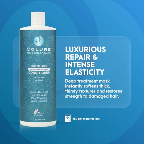 Colure Super Luxe Conditioner 33 Oz Deep Nourishing Treatment For Aging Thick Coarse Curly Hair Anti Frizz Care