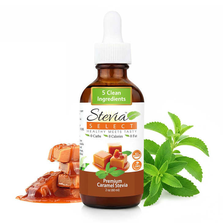 Stevia Select Caramel Flavored Liquid Stevia Zero Calorie Coffee Tea Drink And Baking Sweetener All Natural No Erythritol Keto Friendly