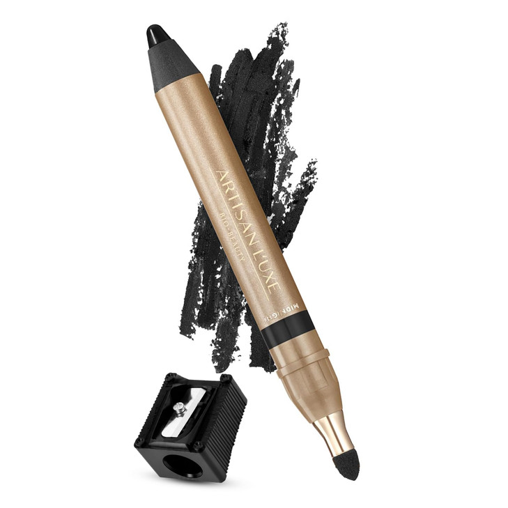 Artisan L Uxe Beauty Velvet Jumbo Black Eyeliner With Free Sharpener Blendable Makeup For Smokey Eyes Waterproof Smudge Proof Pencil