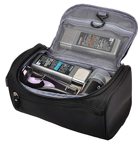 Vercord Mens Toiletry Bag Wash Travel Small Shaving Dop Kit Shower Bathroom Ditty Hygiene Bag Black