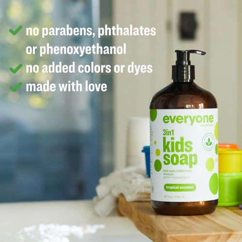 Everyone 3 In 1 Kids Soap Tropical Coconut Shampoo And Body Wash 32 Oz 2Pk
