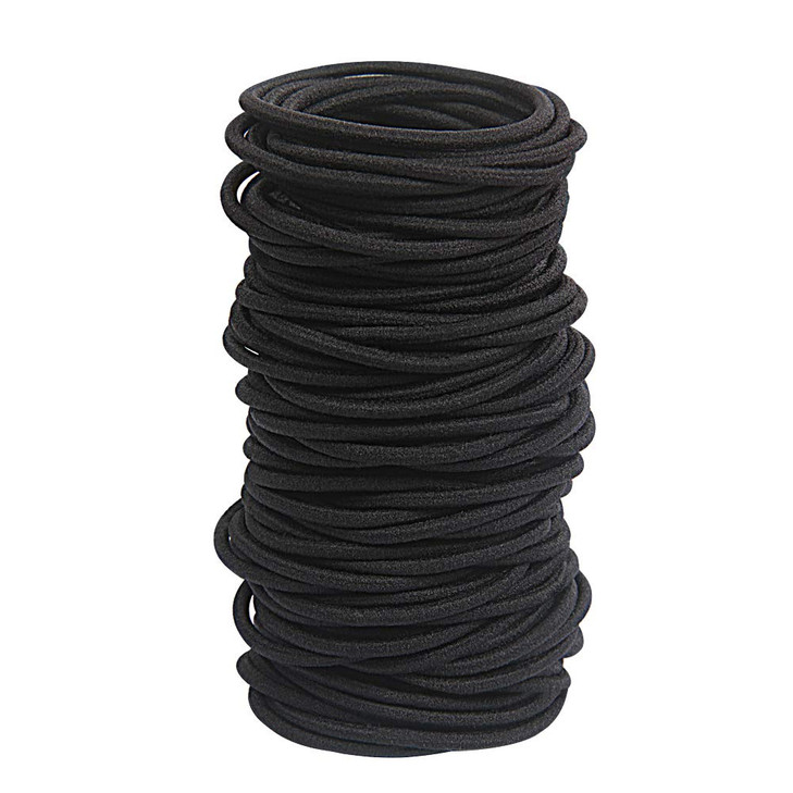 Gosicuka 120 Pcs Black Hair Elastic For Thick And Curly No Metal Hair Ties Value Pack 3Mm