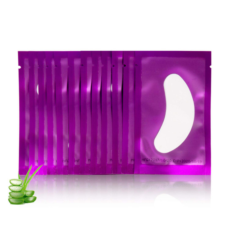 Voncasen 100 Pairs Set Under Eye Pads Comfy And Cool Under Eye Patches Gel Pad For Eyelash Extensions Eye Mask Beauty Tool Purple