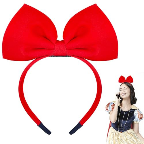 Bnikion Red Bow Headband For Women Halloween Christmas Cosplay Costume