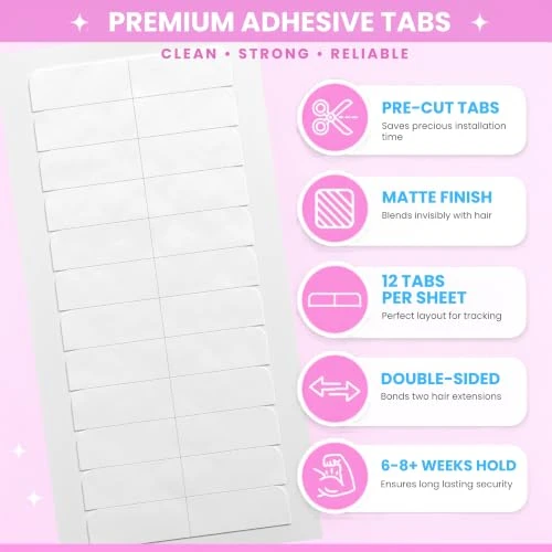 Big Kizzy Extra Hold Double Sided Hair Extension Tape 72 Tabs