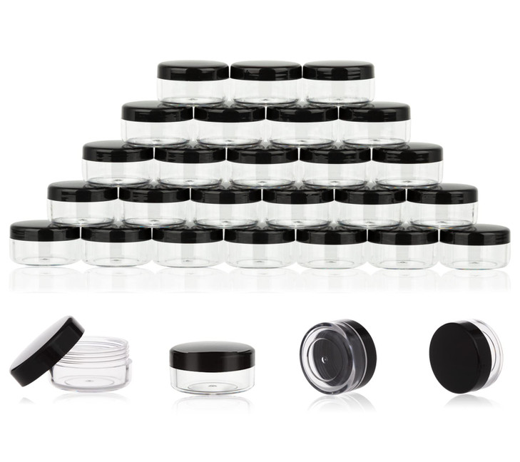 Zejia 10 Gram Sample Containers With Lids Small Containers With Black Lid