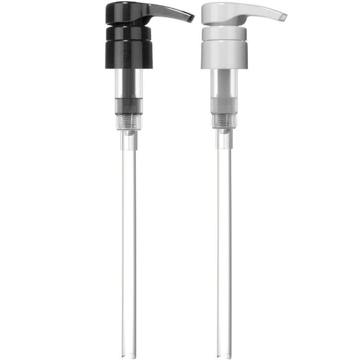 Bar5F Pumps For Shampoo And Conditioner Salon Brand Bottles Black And White