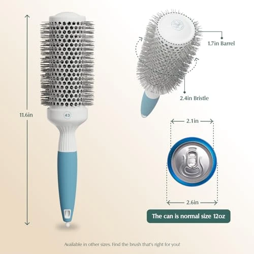 Medium Round Brushing Brush Ceramic Hair Brush For A Smooth Salon Style Look Professional Brushing Brush Ideal For All Hair Types 43 Mm