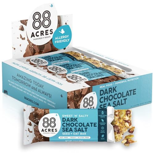 88 Acres Granola Bars Dark Chocolate Sea Salt 12 Count School Safe Allergen Free Seed And Oat Snack Bar Gluten And Nut Free Vegan Non Gmo