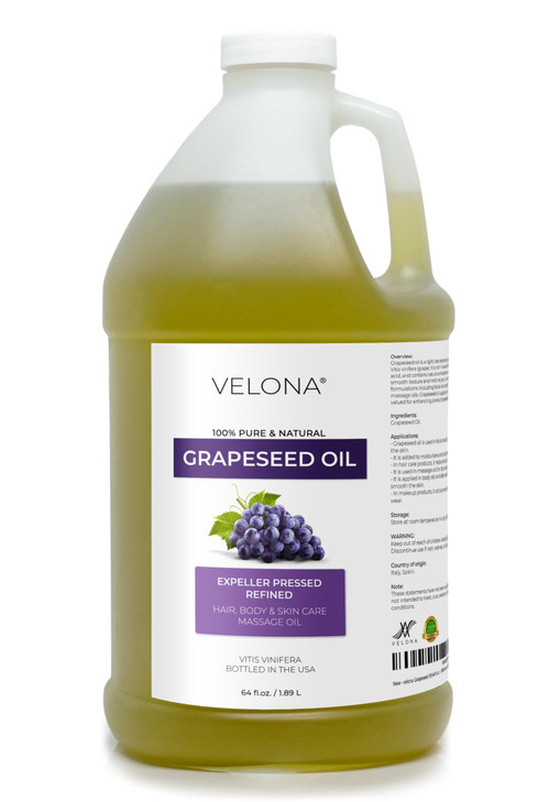 Velona Grapeseed Oil 64 Fl Oz Expeller Pressed Refined