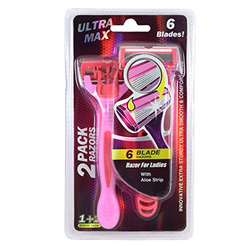 Ultra Max Razor 6 Blade 2Pk With Aloe Strip Women S Pack 2
