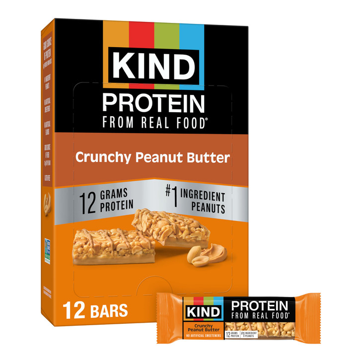 Kind Protein Bars Crunchy Peanut Butter Gluten Free Healthy Snacks 12G Protein 12 Count