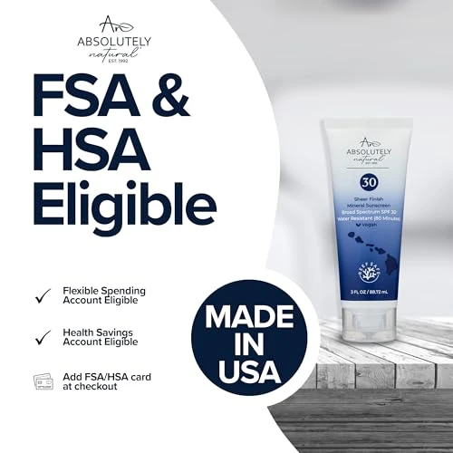 Absolutely Natural Spf 30 Mineral Sunscreen Broad Spectrum Water Resistant Moisturizer Lotion For Body And Face With Non Nano Zinc Oxide