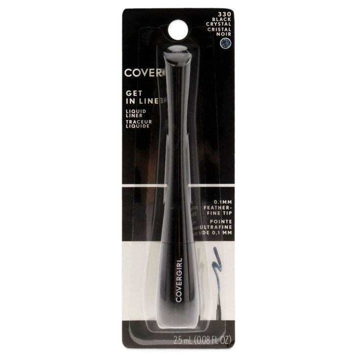 Covergirl Get In Line Liquid Eyeliner Black Crystal 0.08 Fl Oz Packaging May Vary