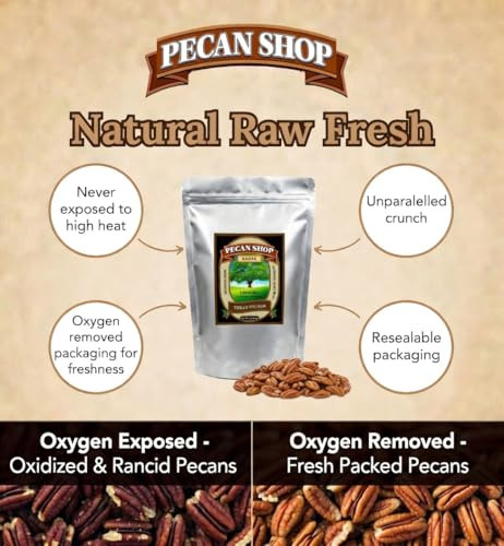 Pecan Shop Texas Native Pecan Halves For Snacking Wild Harvested Sprouted Lightly Sea Salted 2 Lb