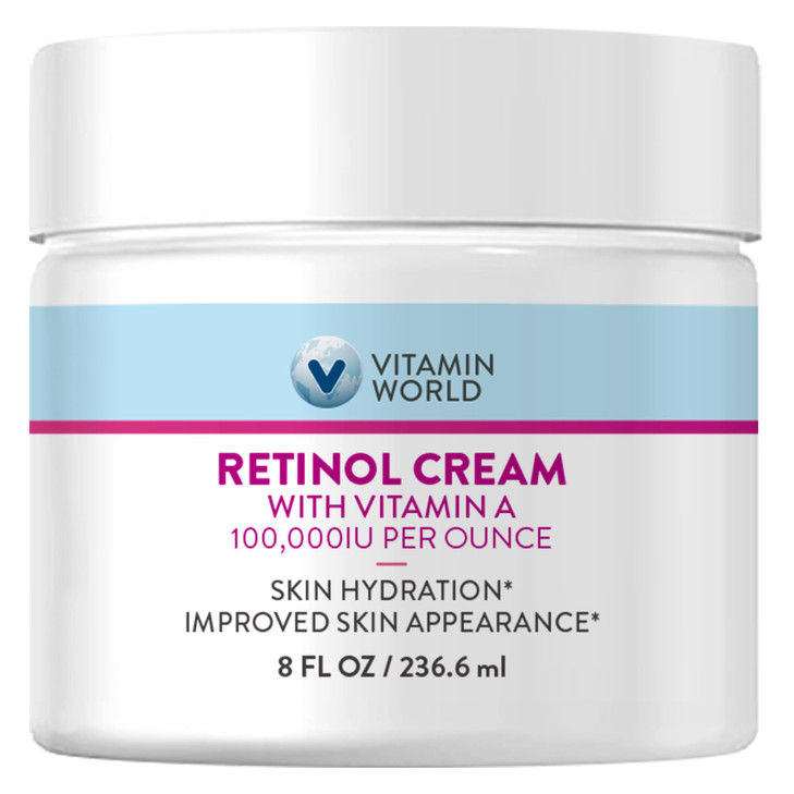 Vitamin World Retinol Cream With Vitamin A 100 000Iu Face Moisturizer 8 Oz
