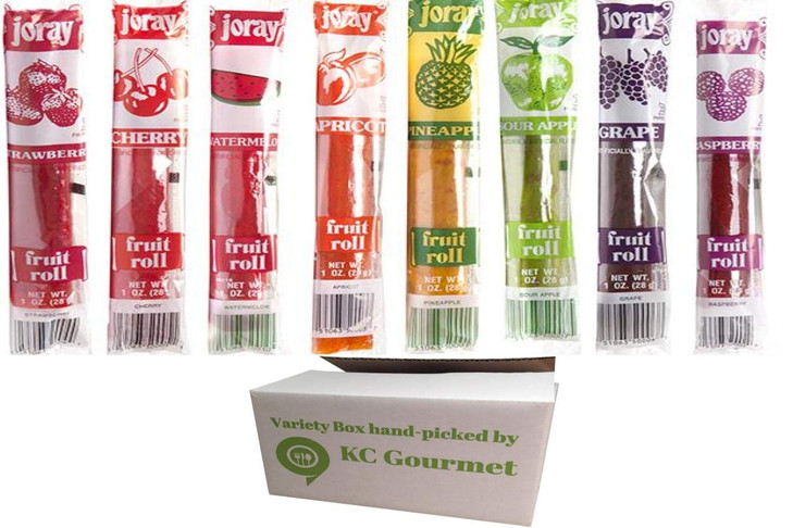 Joray Fruit Roll Variety Pack 8 Flavors 24 Count .75 Ounce Package