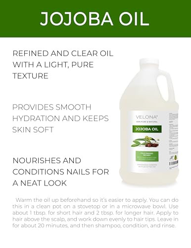 Velona Jojoba Colorless Oil 64 Fl Oz 100 Percent Pure And Natural Carrier Oil Clear Refined Cold Pressed Moisturizing Face Hair Body And